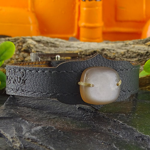 دستبند چرم سنگ طبیعی